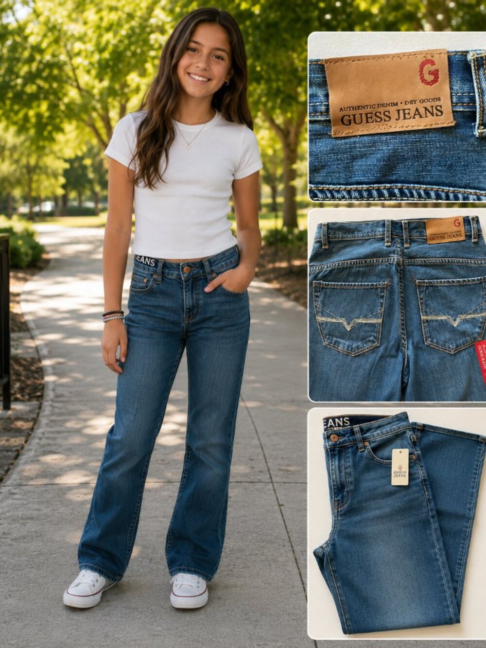 GUESS Girls Denim Bootcut Jeans Size 14